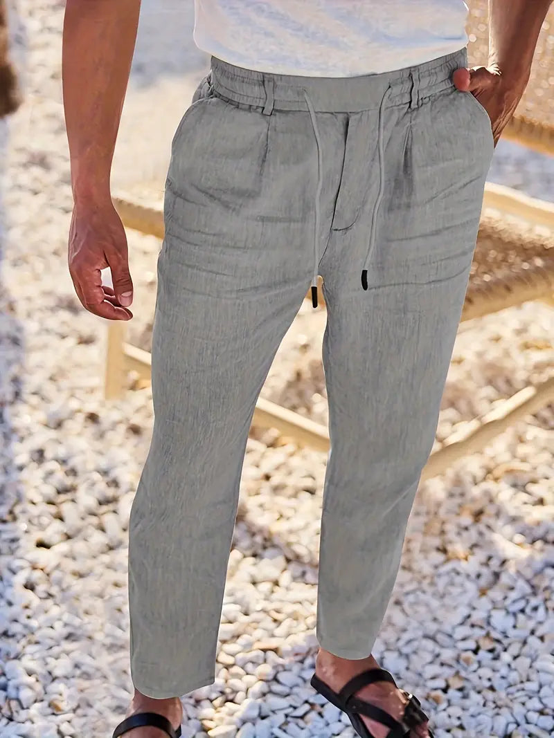 Nichols – Locker Sitzende Hose Aus Leinen Mit Kordelzug