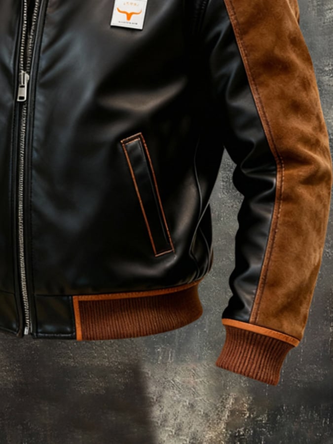 Bjorn – Vintage Leder Jacke Im Patchwork Stil