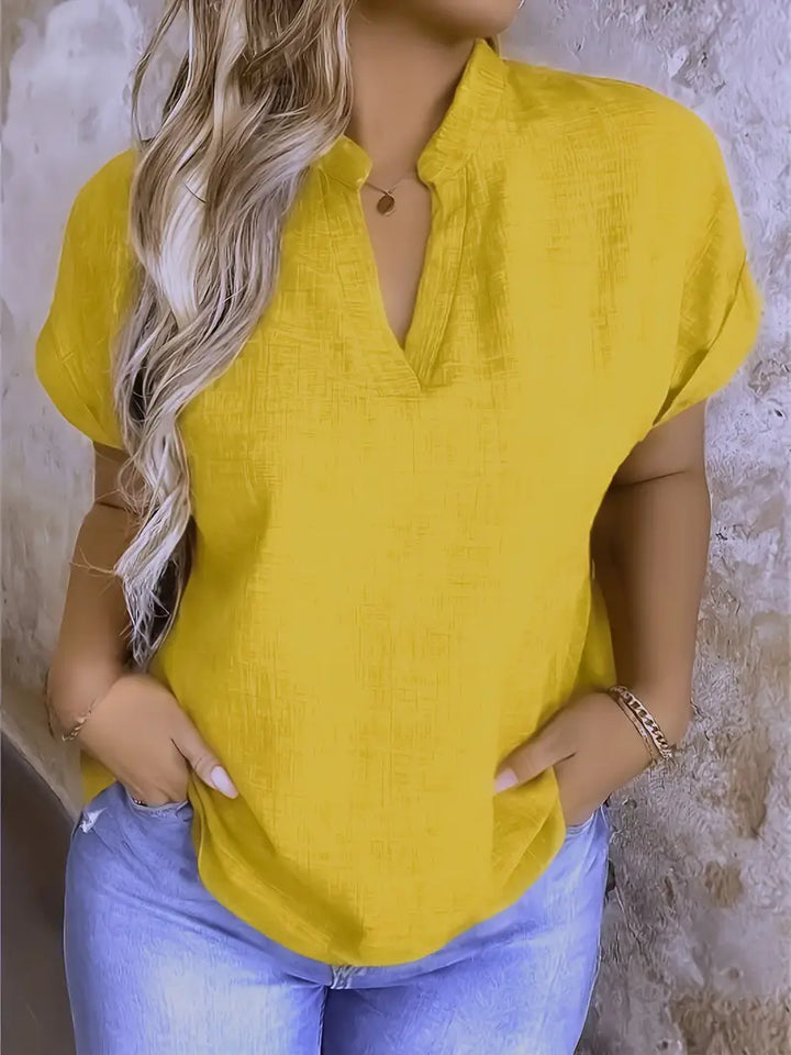 Rosabelle - Lässige Bluse Mit V Ausschnitt