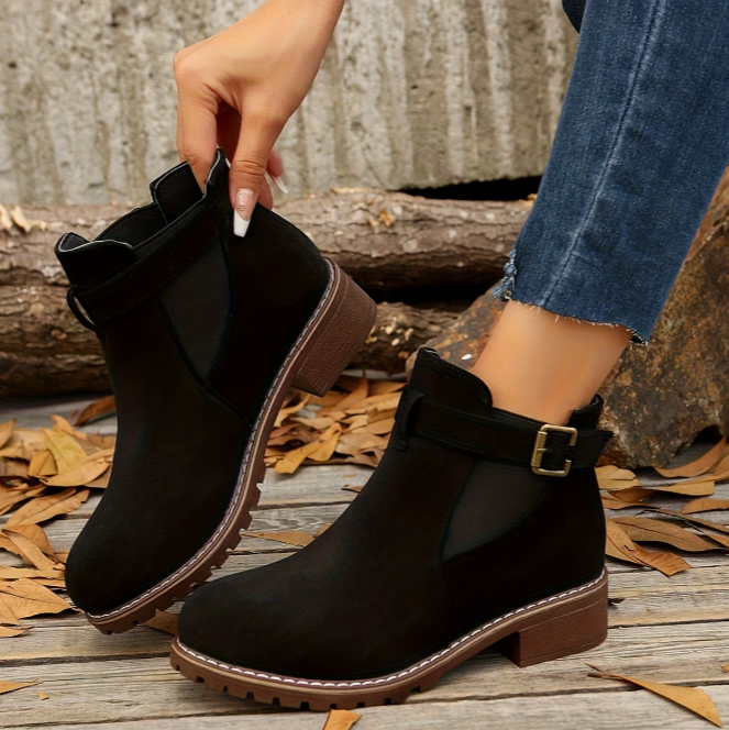 Norya – Stiefeletten Aus Wildleder mit Schnallenriemen