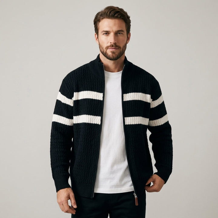 Loick - Strickjacke mit Reißverschluss und langen Ärmeln