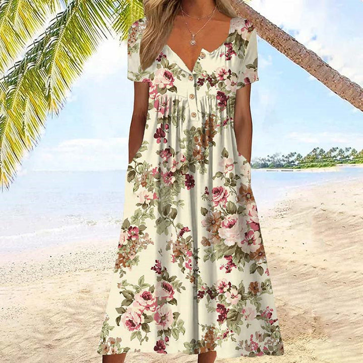 Aliyeen - Kleid Mit Vintage Blumenmuster