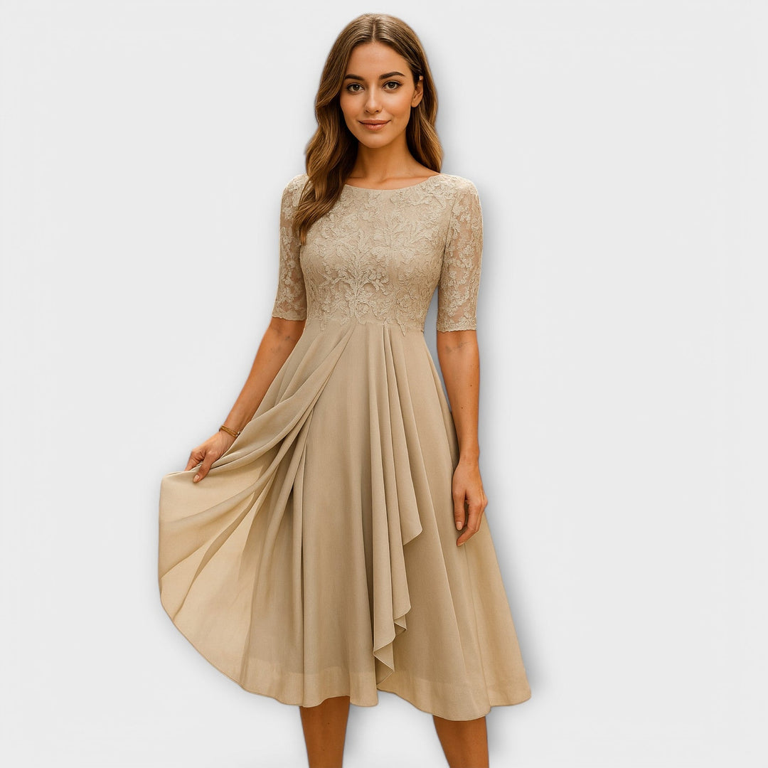 Martyna – Midi Kleid mit Spitzenärmeln