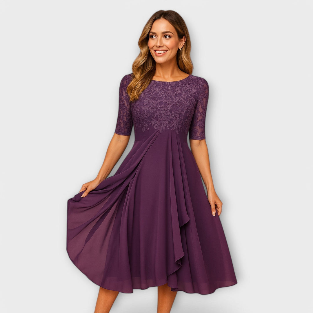 Martyna – Midi Kleid mit Spitzenärmeln