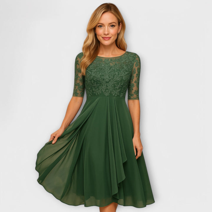 Martyna – Midi Kleid mit Spitzenärmeln