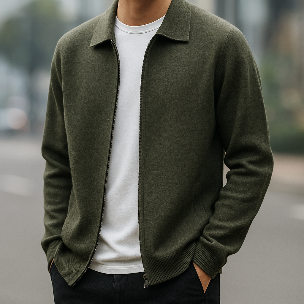 Quinton – Kaschmir Strickjacke Mit Reißverschluss