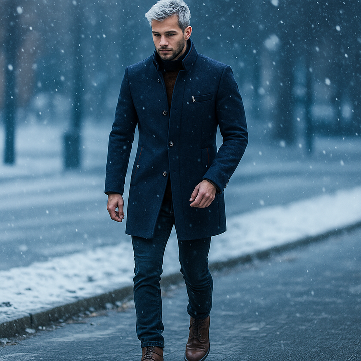 Maldini – Eleganter Wollmantel Mit Knöpfen Vorne