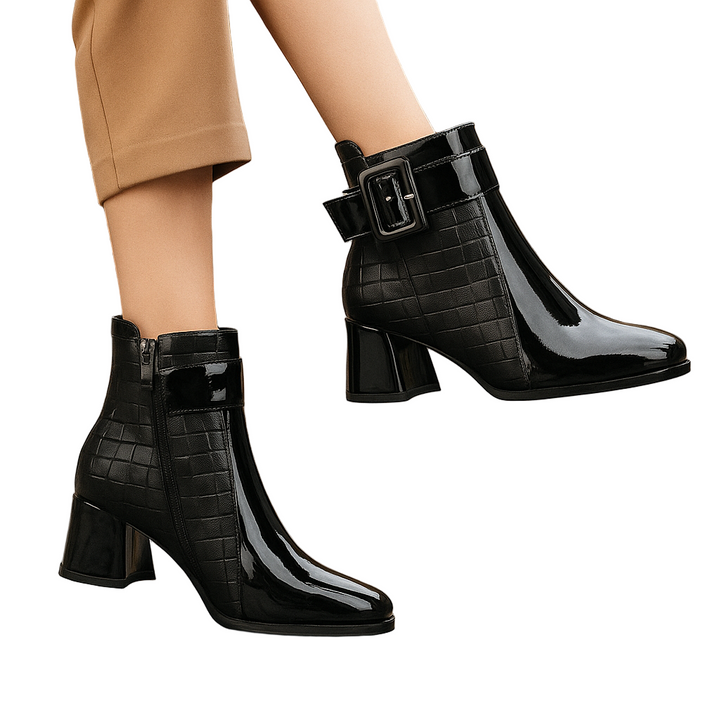 Sarit - Leder Stiefelette Mit Schnalle