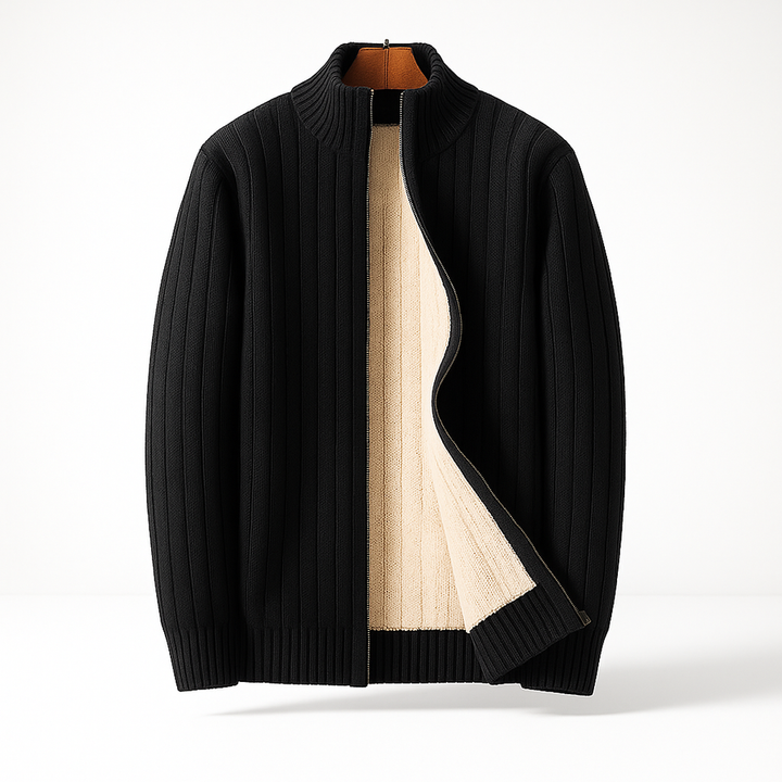 Artan – Gestrickte Kaschmir Strickjacke Mit Reißverschluss
