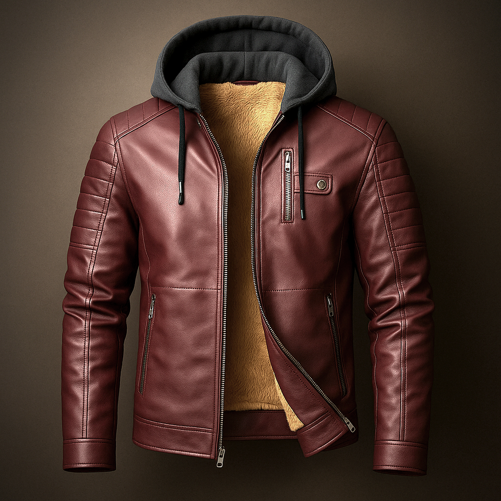 Glendon – Elegante Lederjacke mit Kapuze
