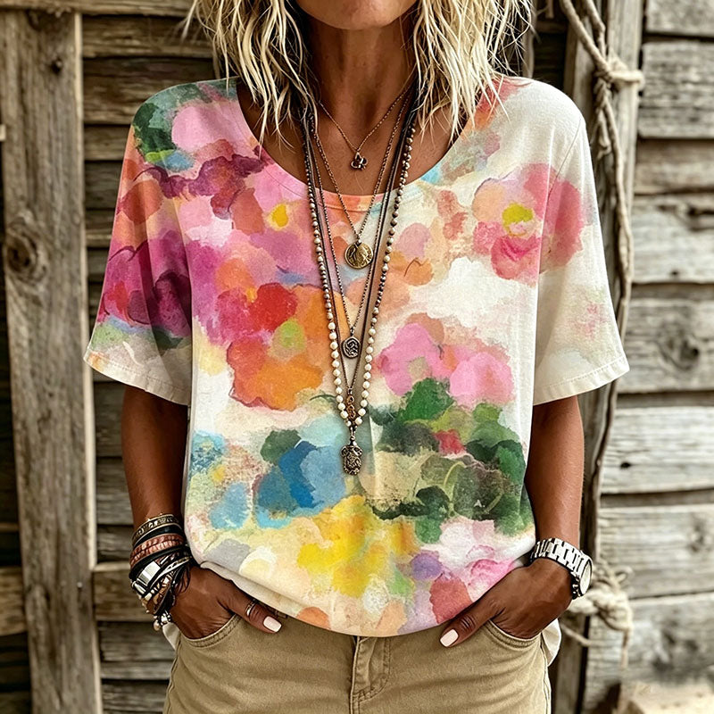 Pritey – T-Hemd Mit Grafischem Blumenprint