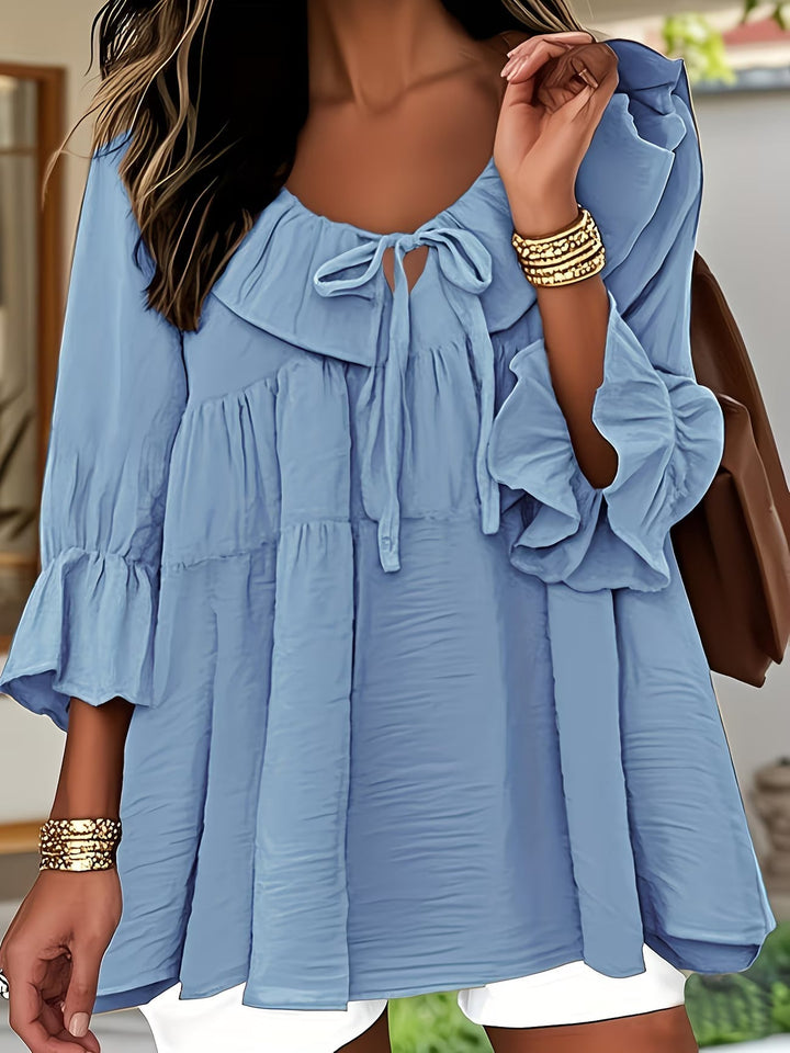 Garbine – Elegante Bluse Mit Rüschen Am Ausschnitt