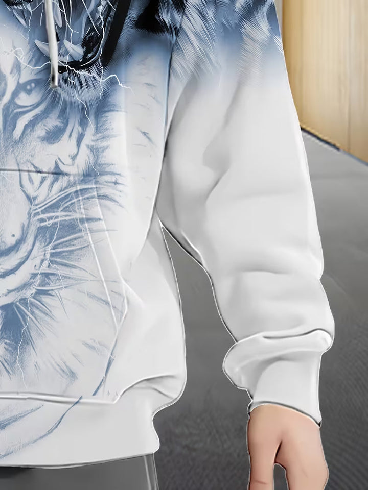 Luciano – Kapuzenpullover Mit Reißverschluss Und Tiger Muster