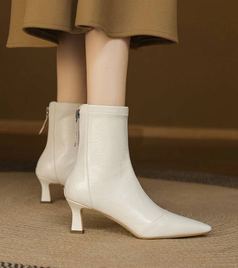 Lielah – Lederstiefelette Mit Reißverschluss