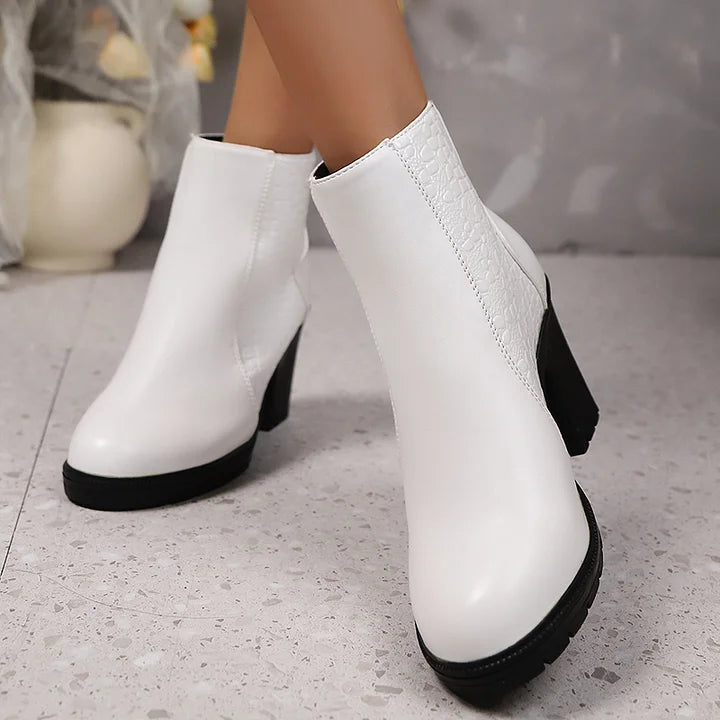 Noy - Leder Schuhe Mit Dickem Absatz