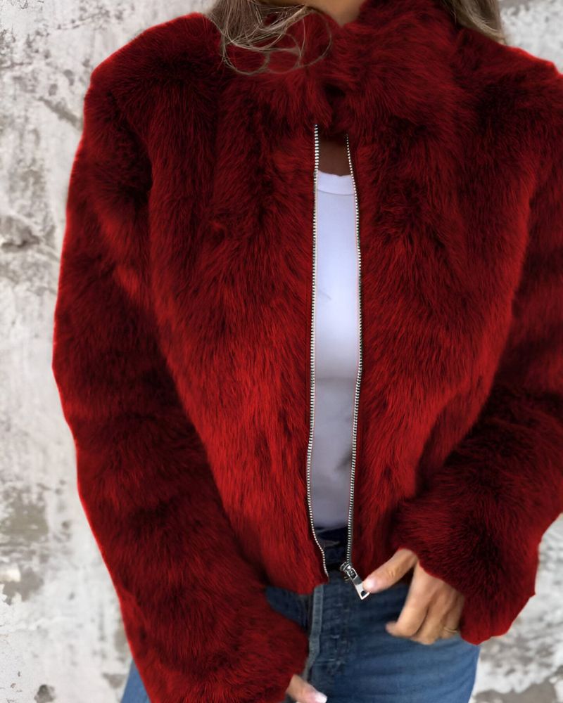 Arbel - Elegante Jacke Mit Stehkragen Aus Fell