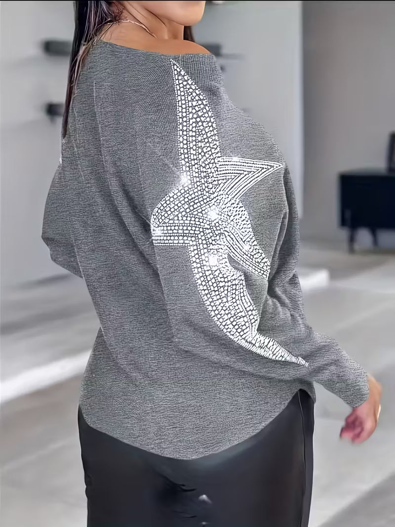 Bernardino - Eleganter Langarm Pullover Mit Sternen Drucken
