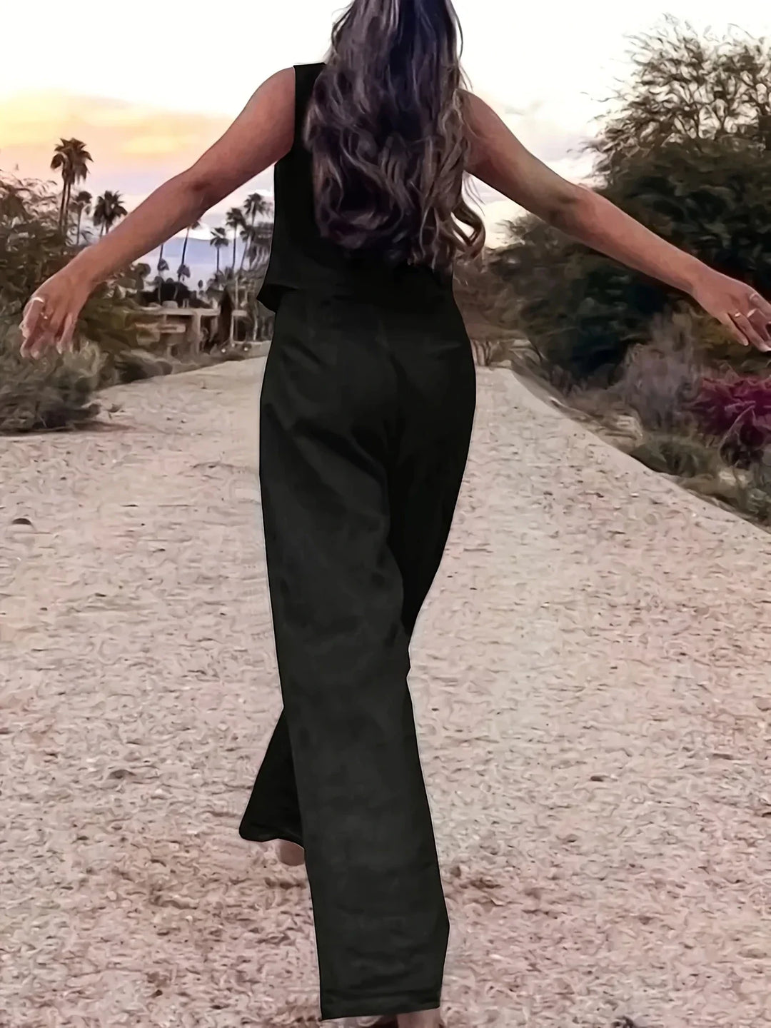 Jorja – Elegantes ärmelloses Zweiteiler Outfit-Set