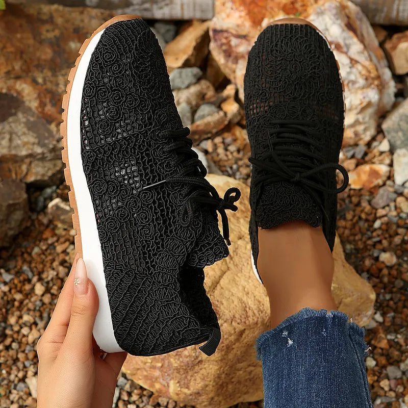 Susannah - Atmungsaktiver Strick-Turnschuh mit Schnürung
