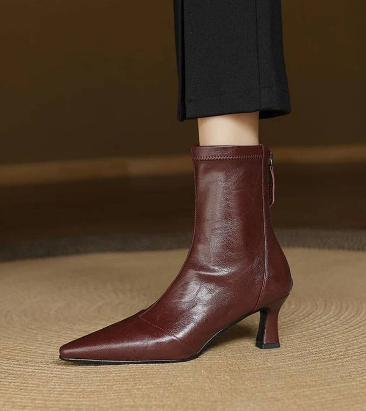 Lielah – Lederstiefelette Mit Reißverschluss
