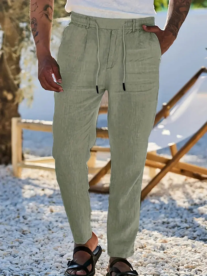 Nichols – Locker Sitzende Hose Aus Leinen Mit Kordelzug