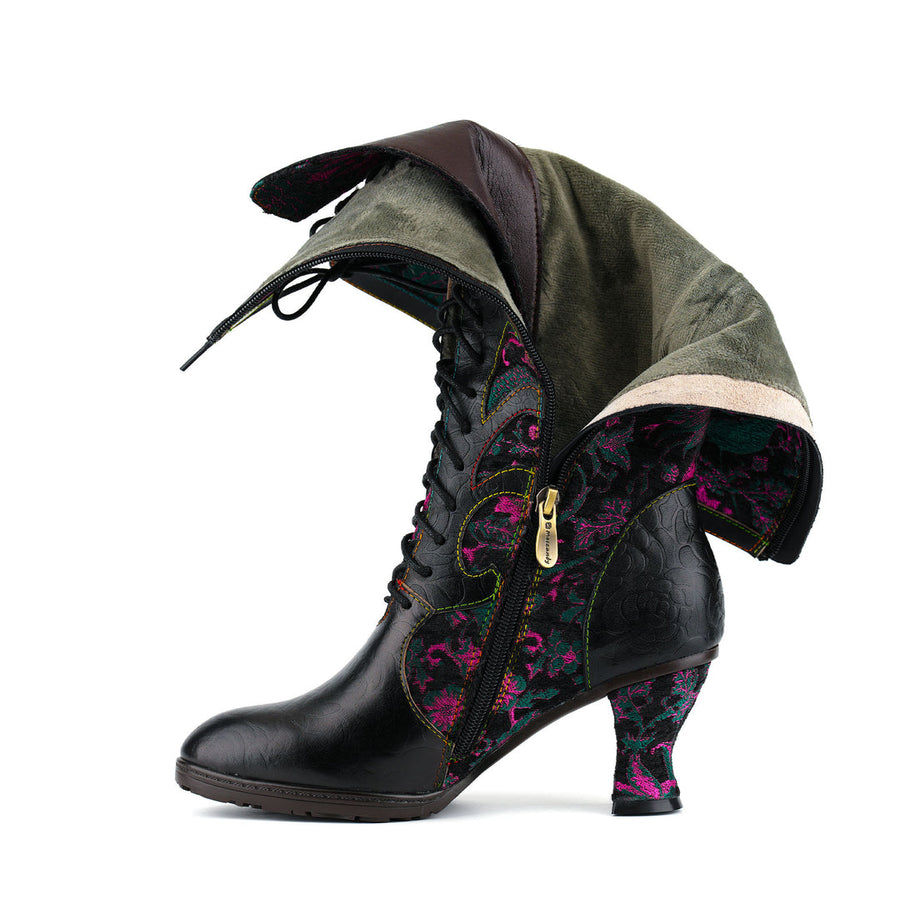 Leasia - Orthopädischer Lederstiefel Mit Aufdruck