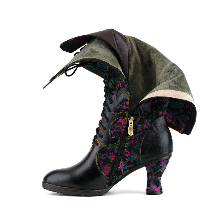 Leasia - Orthopädischer Lederstiefel Mit Aufdruck