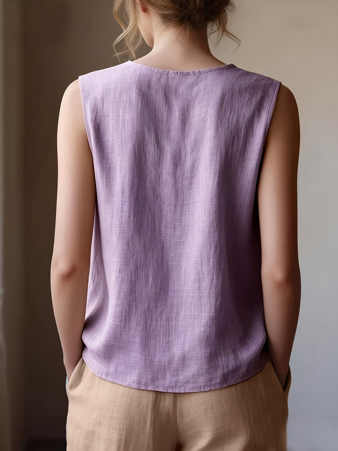 Safiya – Ärmellose Bluse MIT Rüschen Am Ausschnitt