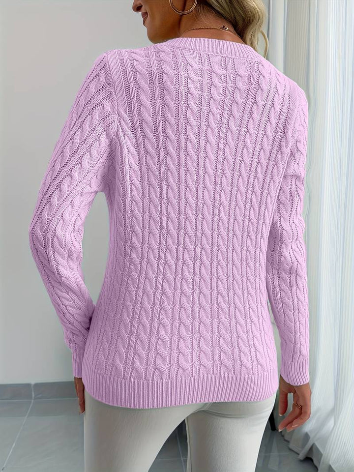 Sivanit - Langärmeliger Strick Pullover Mit Rippmuster