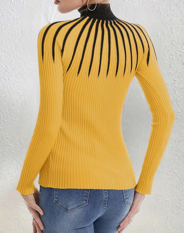 Maider – Eleganter Langarm Pullover Mit Hoher Kragen