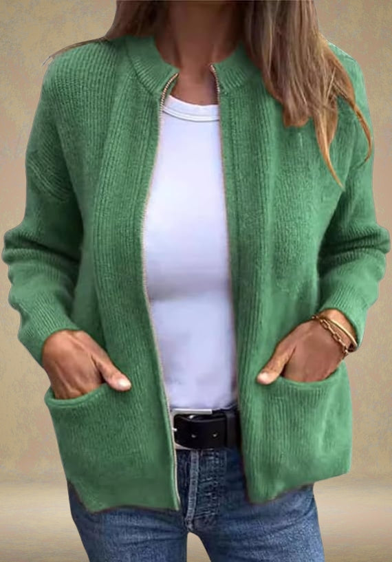 Marsha – Herbst Strickjacke Mit Reißverschluss