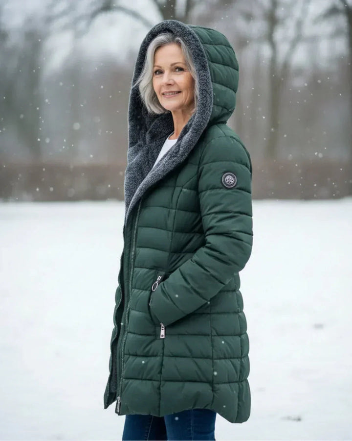 Luania – Langer Daunenmantel Mit Kapuze Und Taschen