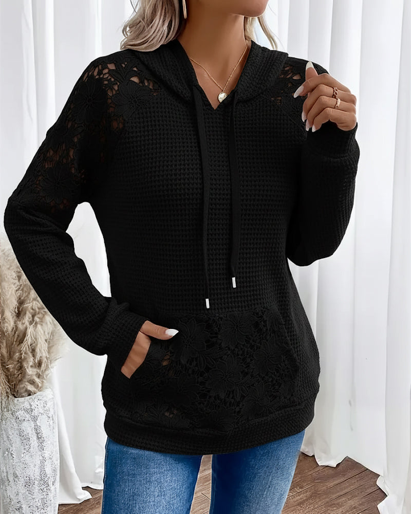 Laessa – Kapuzenpullover Mit Blumen Muster Und Fronttasche