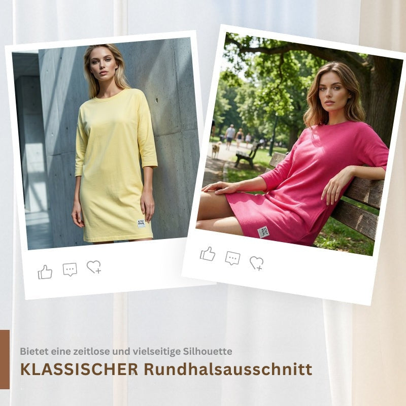 Sidsel – Elegantes T-Hemd-Kleid Mit Rundhalsausschnitt