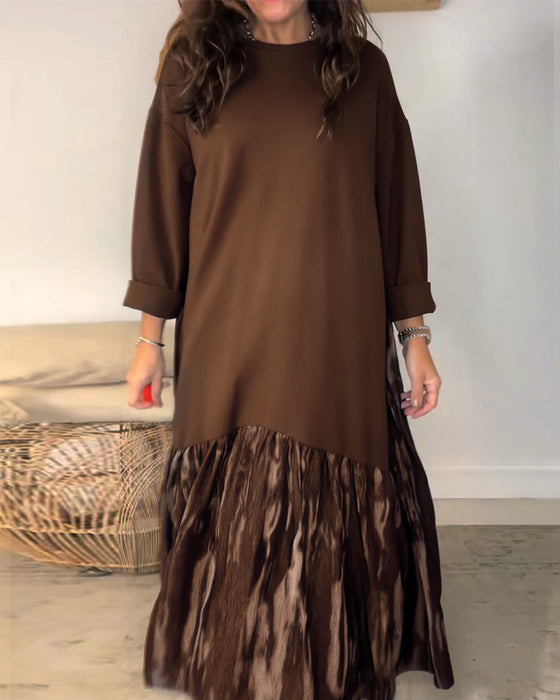 Dragica – Kleid Mit Rundhalsausschnitt Und Unregelmäßigem Patchwork Drucken