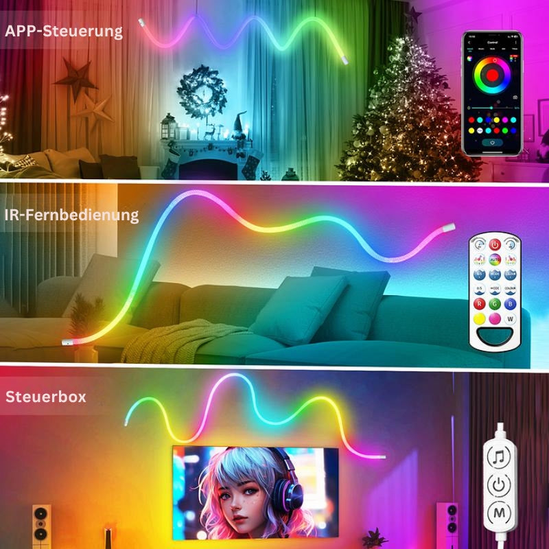 LumiRope - 360-Grad Klug RGB Flexibles Silikonlicht