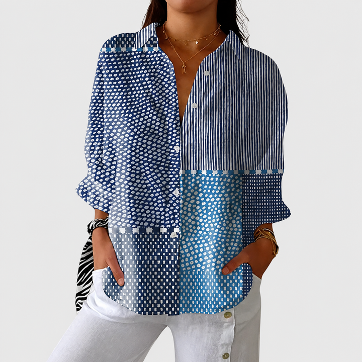Betrina – Luftige, Farbenfrohe Bluse MIT Print