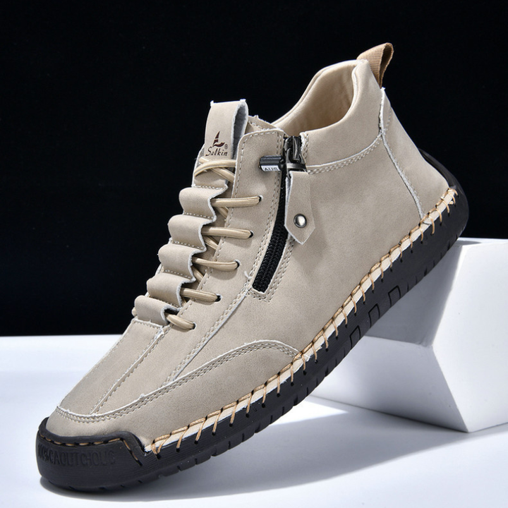 Yuval – Leder Turnschuh Mit Seitlichem Reißverschluss