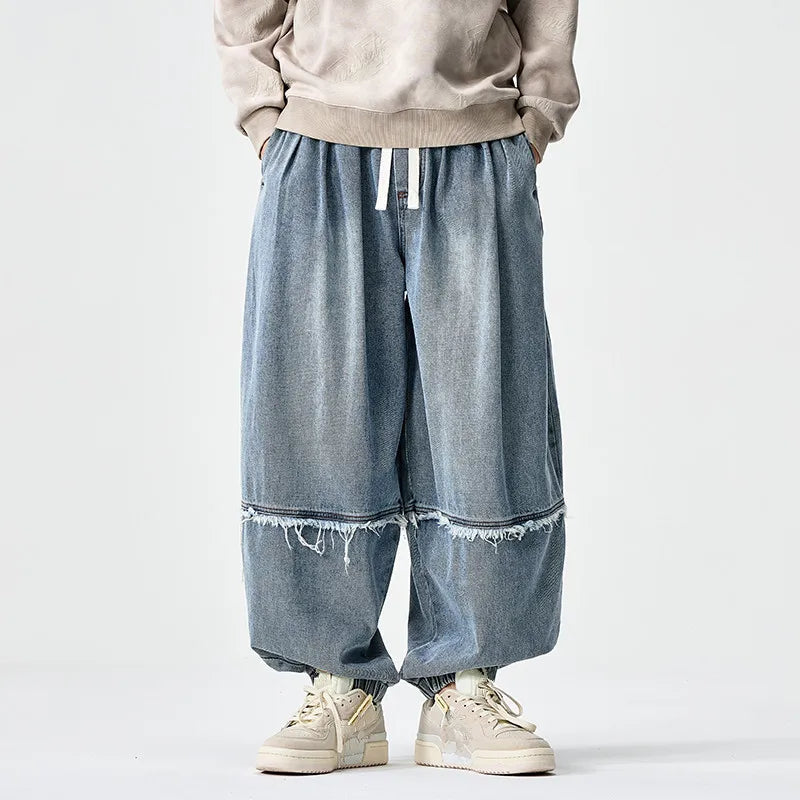 Brennan – Stilvolle Jogginghose Aus Denim Mit Weitem Bein