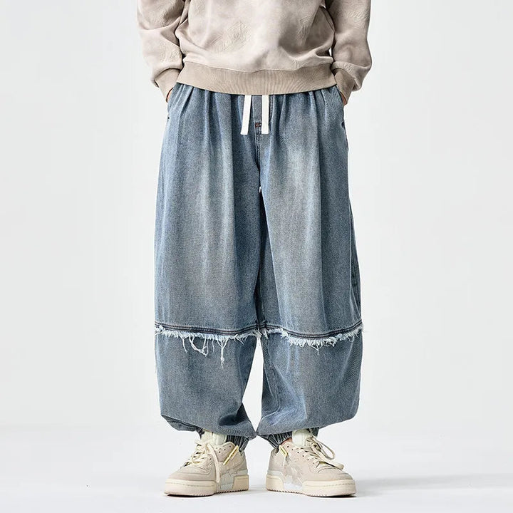 Brennan – Stilvolle Jogginghose Aus Denim Mit Weitem Bein