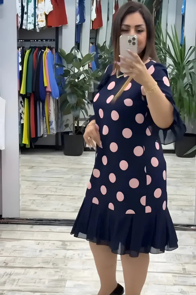 Gigi – Midikleid Mit Polka-Punkte Und Ausgestellten Ärmeln