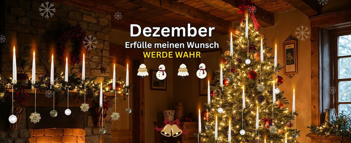 TreeLume - LED-Kerzen für Den Weihnachtsbaum Mit Kristallkugel-Haken