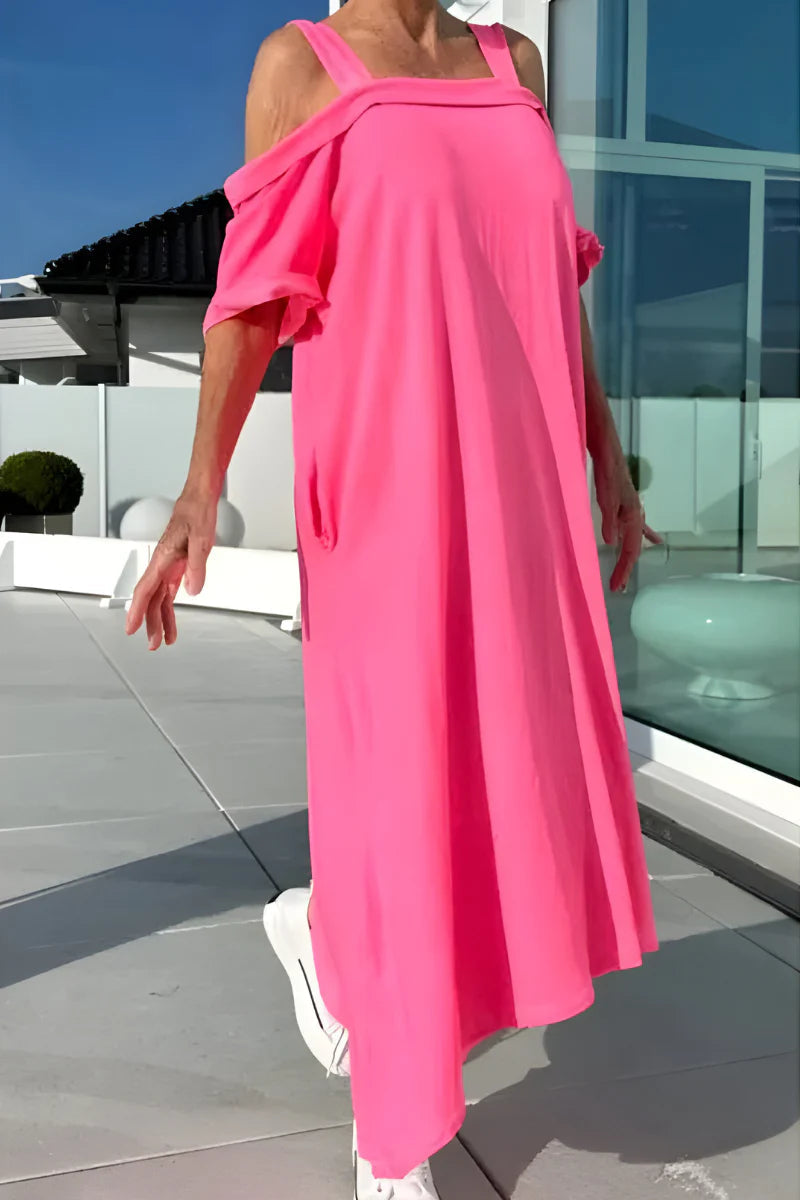 Vathsala - Langes Schulterfreies Sommer Kleid