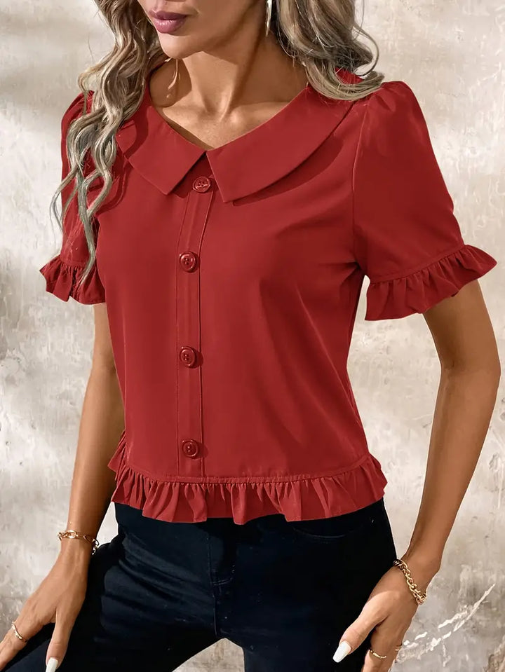 Foteini - Elegante Bluse Mit Kurzen Ärmeln