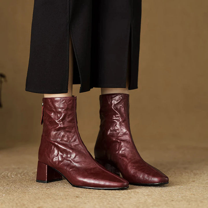 Selmia – Lässige Stiefeletten Mit Eckiger Zehenpartie
