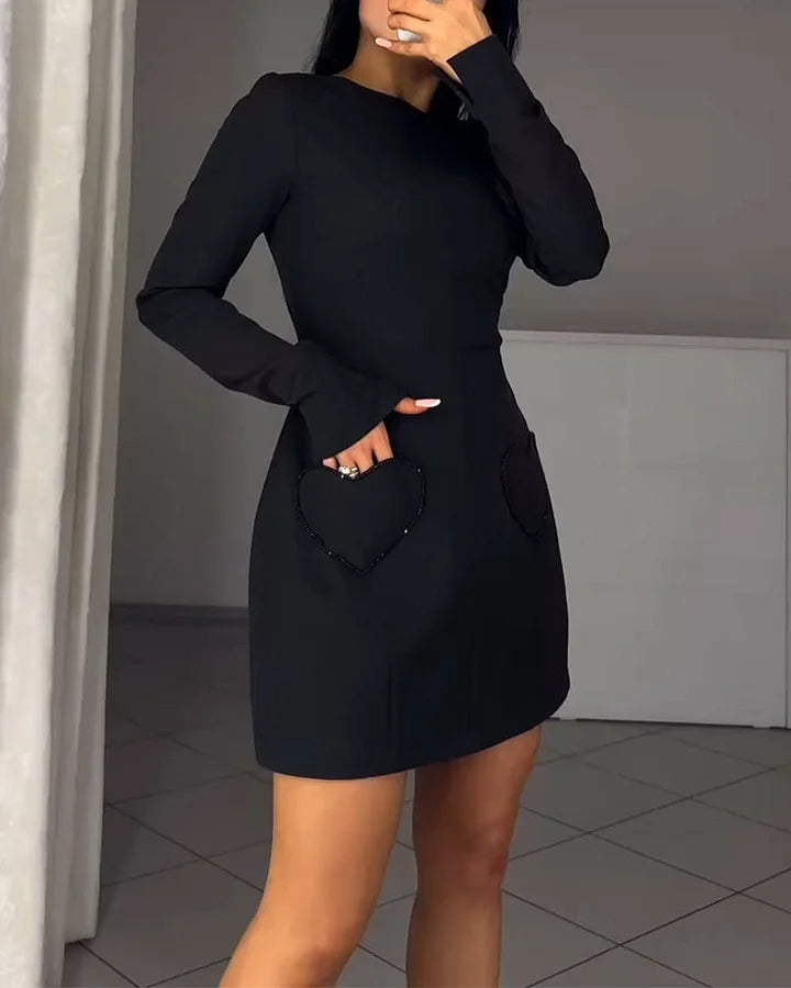 Jazira – Langärmliges Kleid mit Kordelzug in der Taille