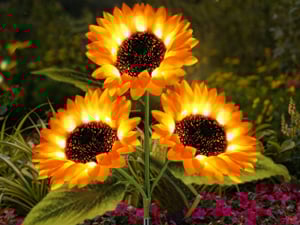 FloralGlow - Solar LED SonnenblumenGartenleuchten