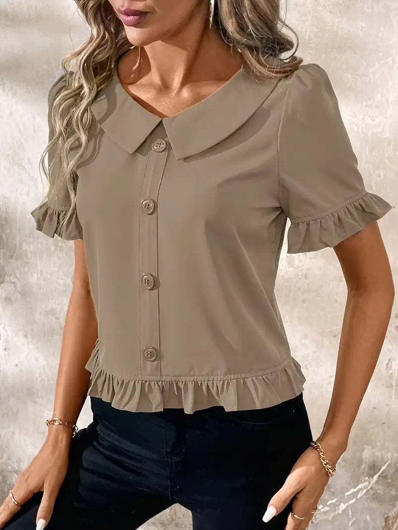 Foteini - Elegante Bluse Mit Kurzen Ärmeln