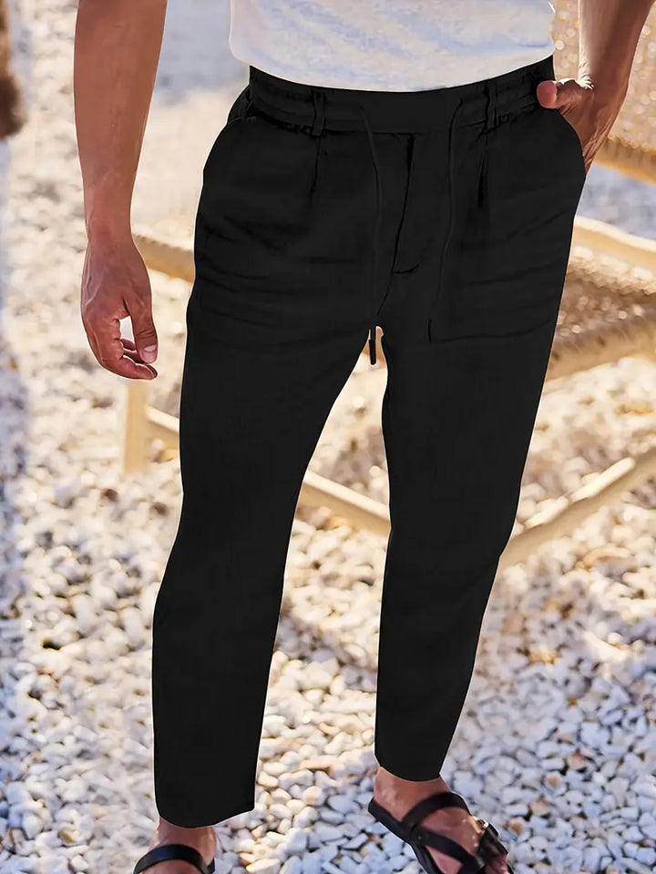 Nichols – Locker Sitzende Hose Aus Leinen Mit Kordelzug