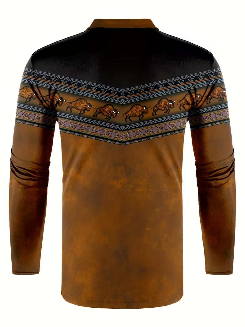 Tamas – Lässiges Vintage Polo Hemd Mit 3D-Druck